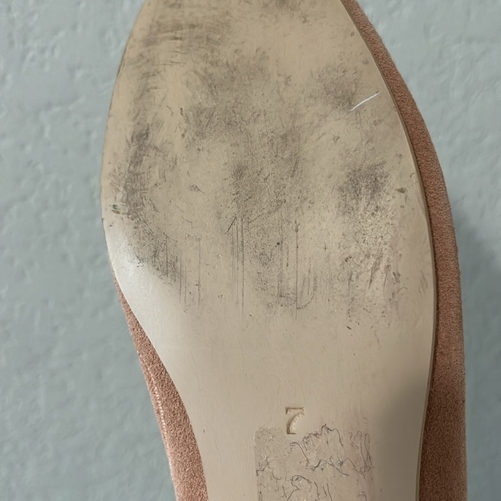 HUMA BLANCO (Anthropologie) Dorotea Rose Pink Suede Embroidered Flats, Size 7 - Picture 9 of 10